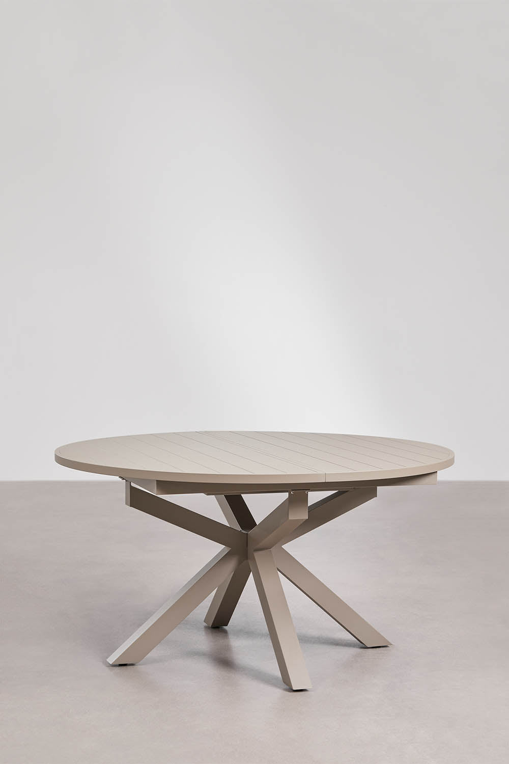 Valgomojo stalas BRONA, pratęsiamas, 145-200x145 cm, smėlio balta