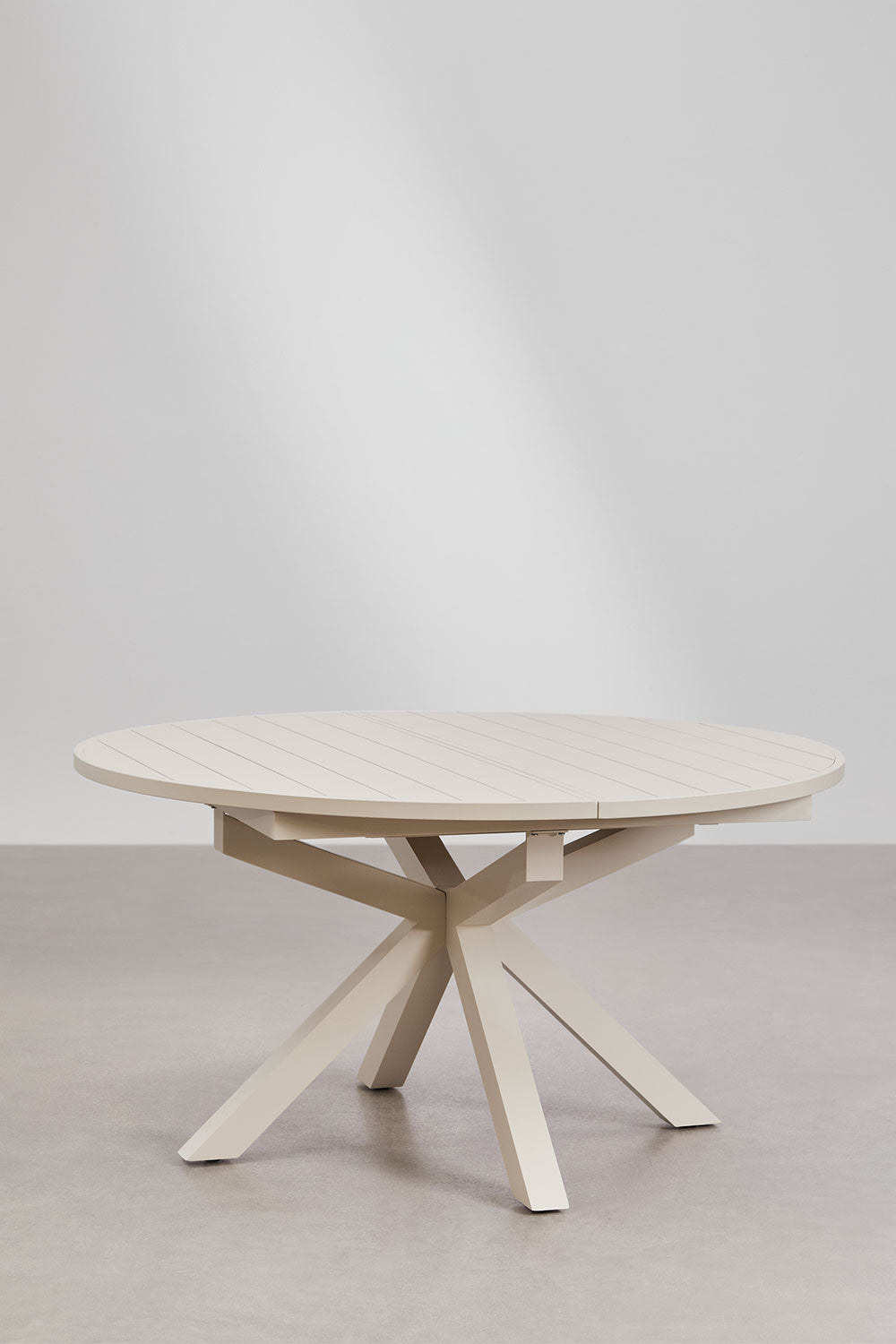 Valgomojo stalas BRONA, pratęsiamas, 145-200x145 cm, smėlio balta