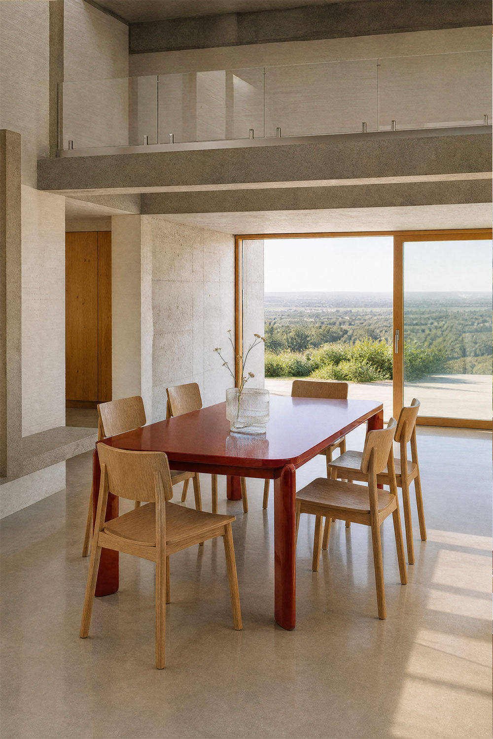 GINERIA dining table 200x100 cm, wine red