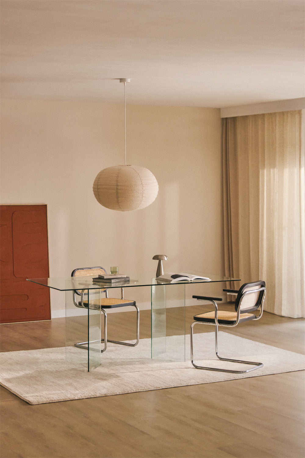 PURY stikla pusdienu galds, 180x90 cm