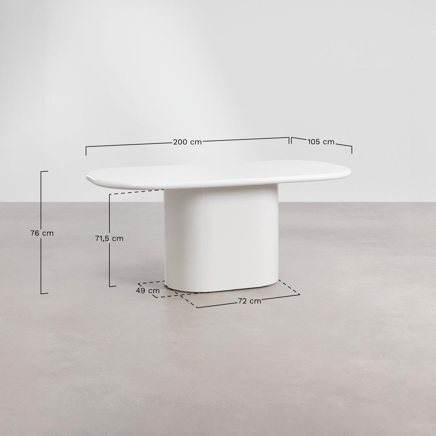 Valgomojo stalas KOREENA 200x105 cm, MDF