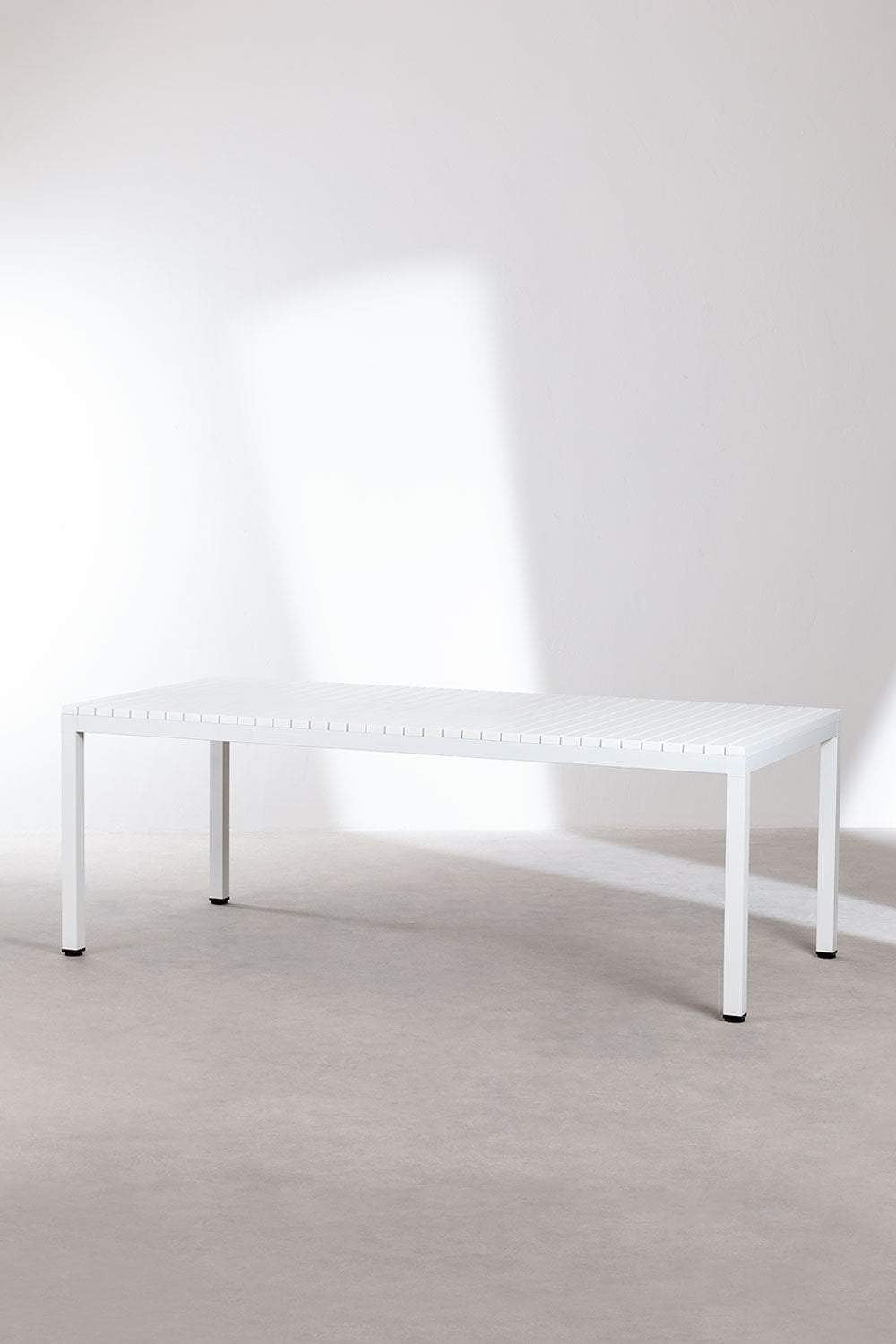 Valgomojo stalas MARTYNA, 210x100 cm, aliuminis, balta gardenia