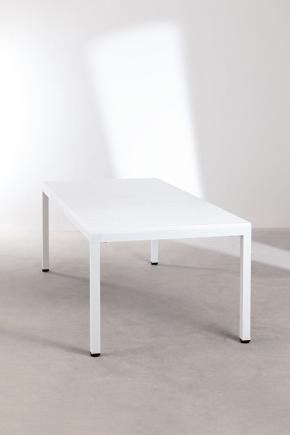 Valgomojo stalas MARTYNA, 210x100 cm, aliuminis, balta gardenia