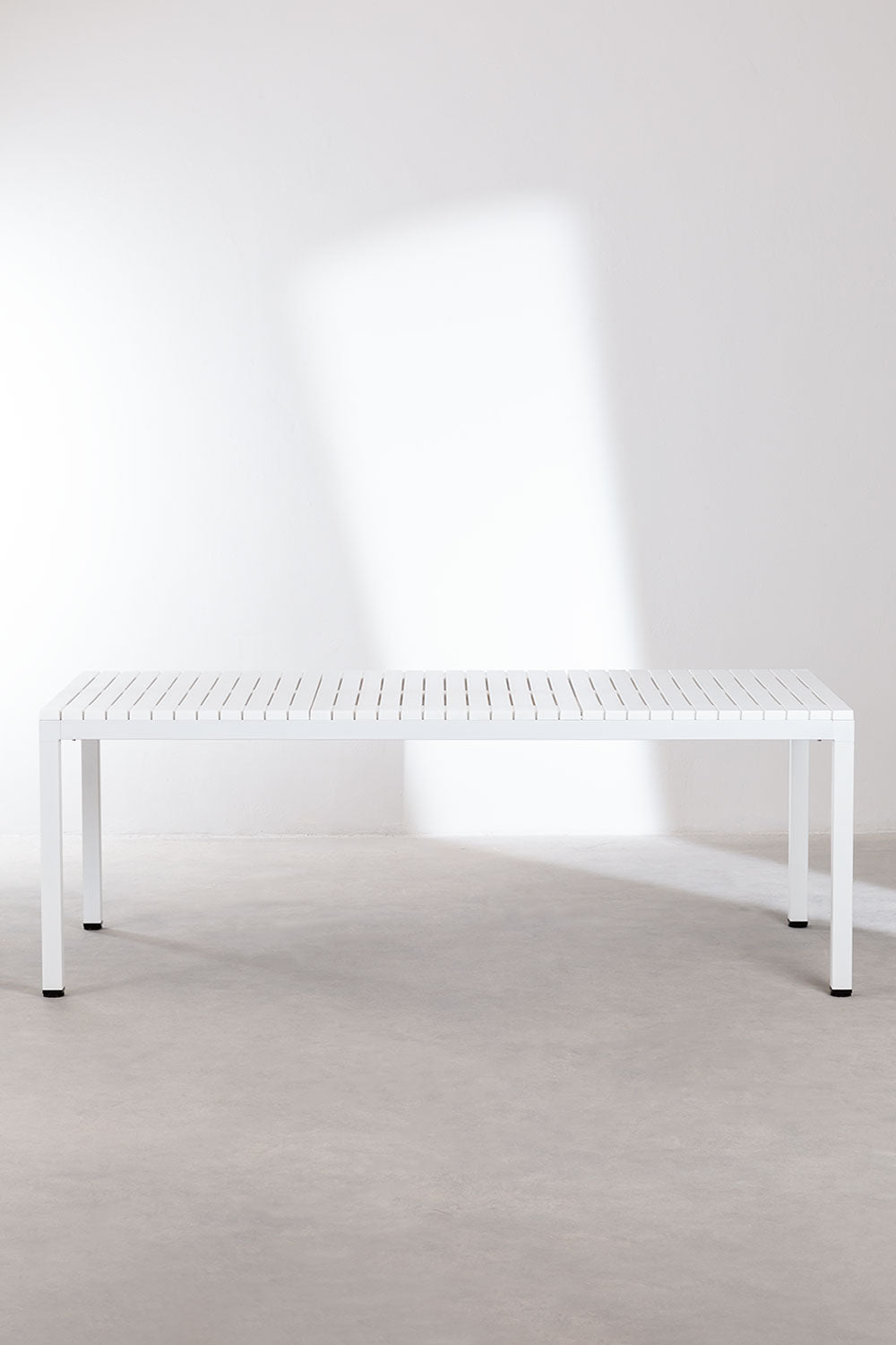 Valgomojo stalas MARTYNA, 210x100 cm, aliuminis, balta gardenia