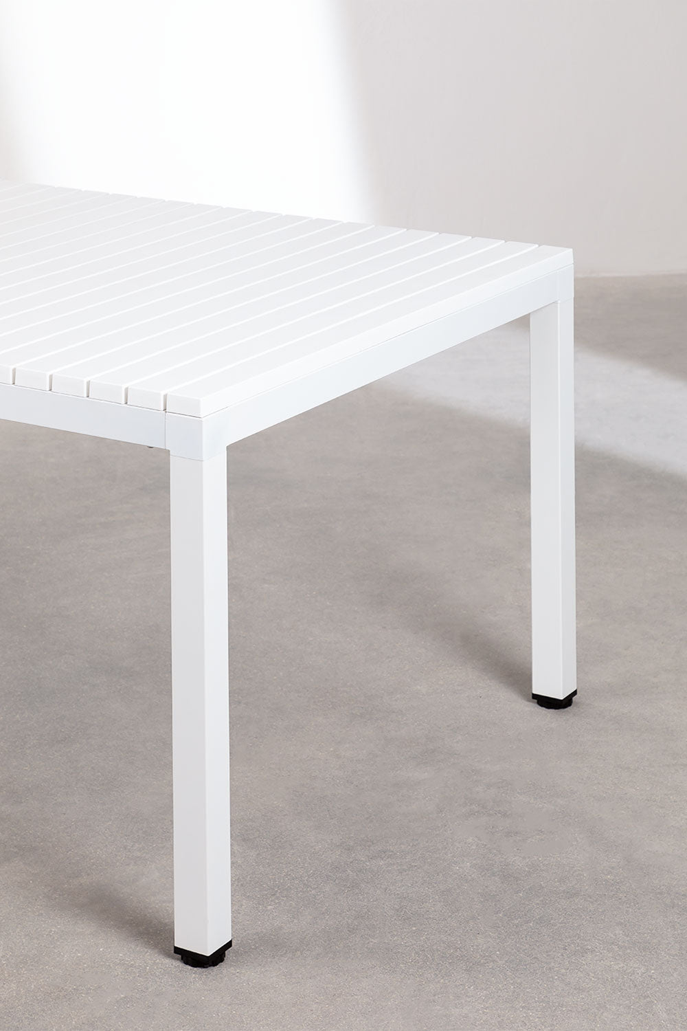 Valgomojo stalas MARTYNA, 210x100 cm, aliuminis, balta gardenia