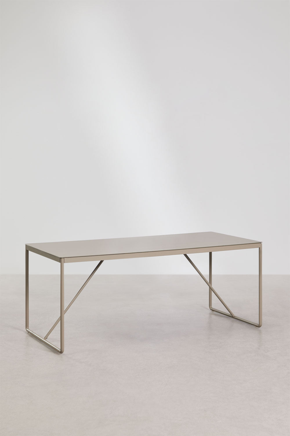 Valgomojo stalas MELITA, 185x85 cm, plienas, moka ruda