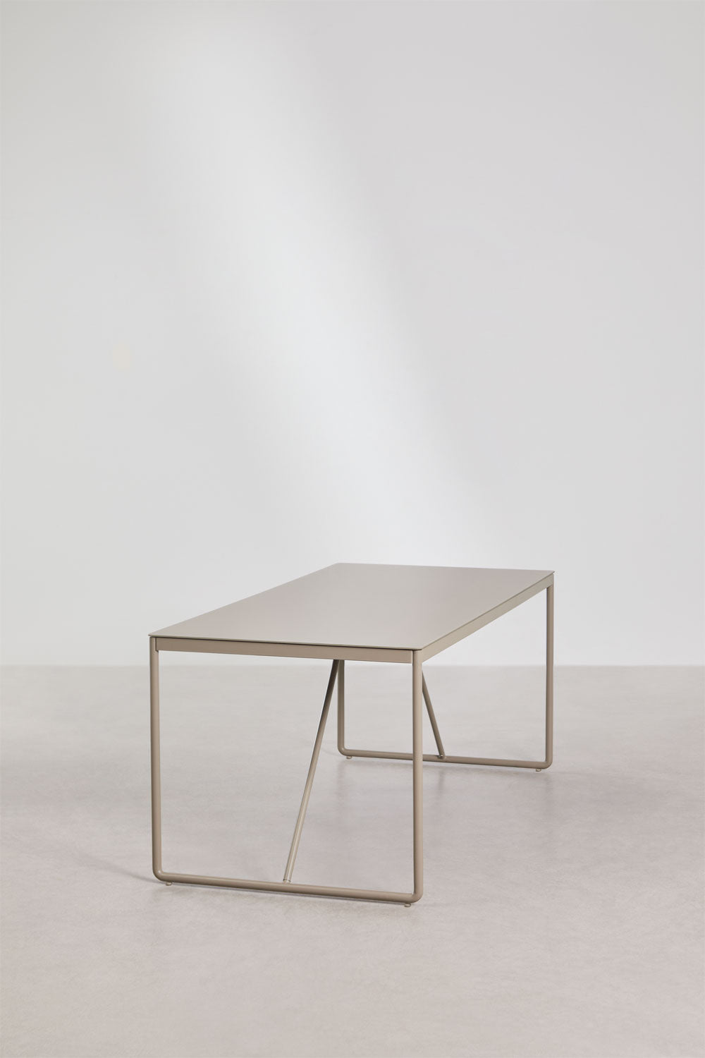 Valgomojo stalas MELITA, 185x85 cm, plienas, moka ruda