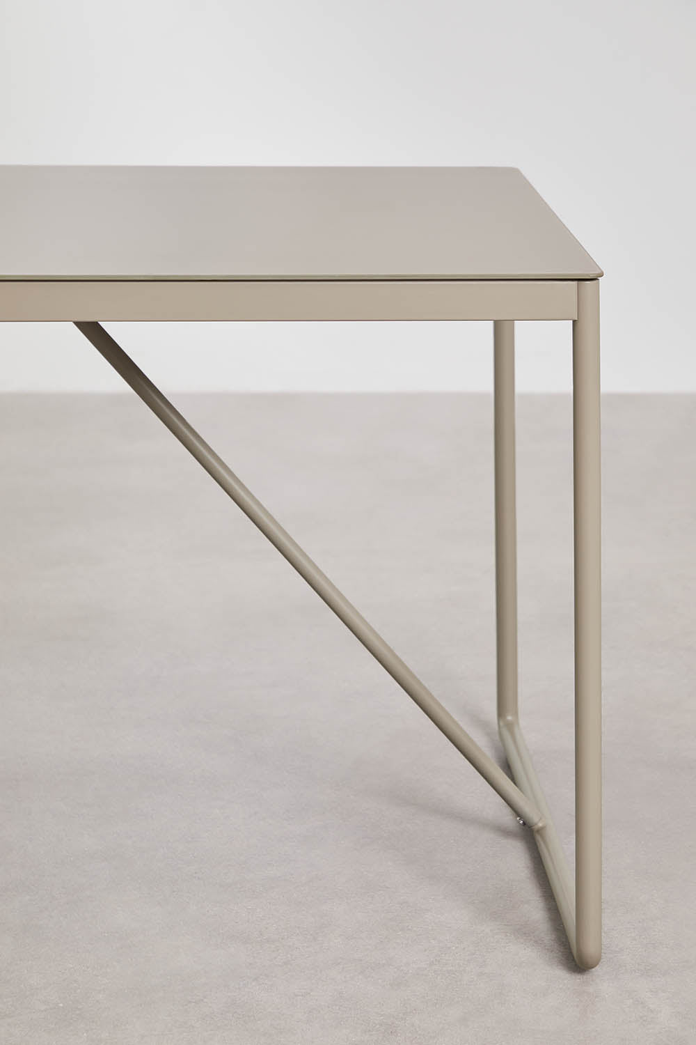 Valgomojo stalas MELITA, 185x85 cm, plienas, moka ruda