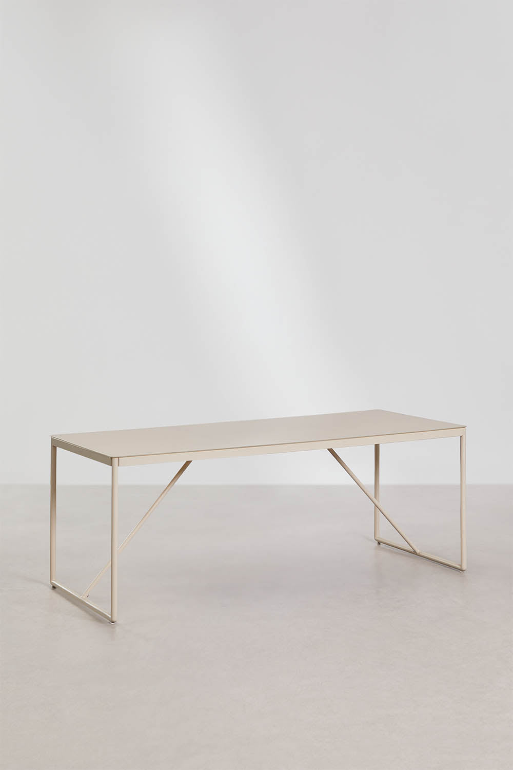 Ēdamgalds MELITA, 185x85 cm, tērauds, smilšu balts
