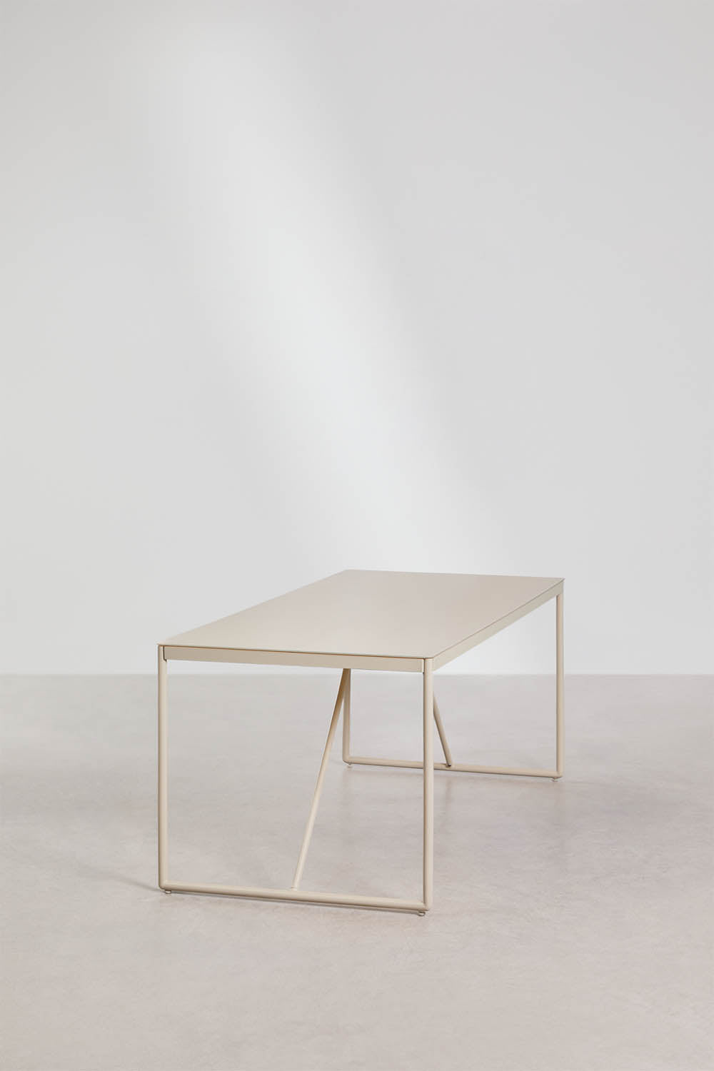 Ēdamgalds MELITA, 185x85 cm, tērauds, smilšu balts