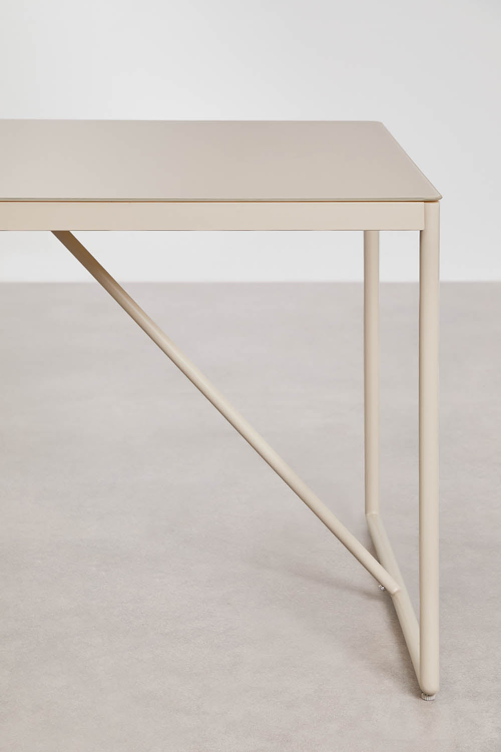 Ēdamgalds MELITA, 185x85 cm, tērauds, smilšu balts