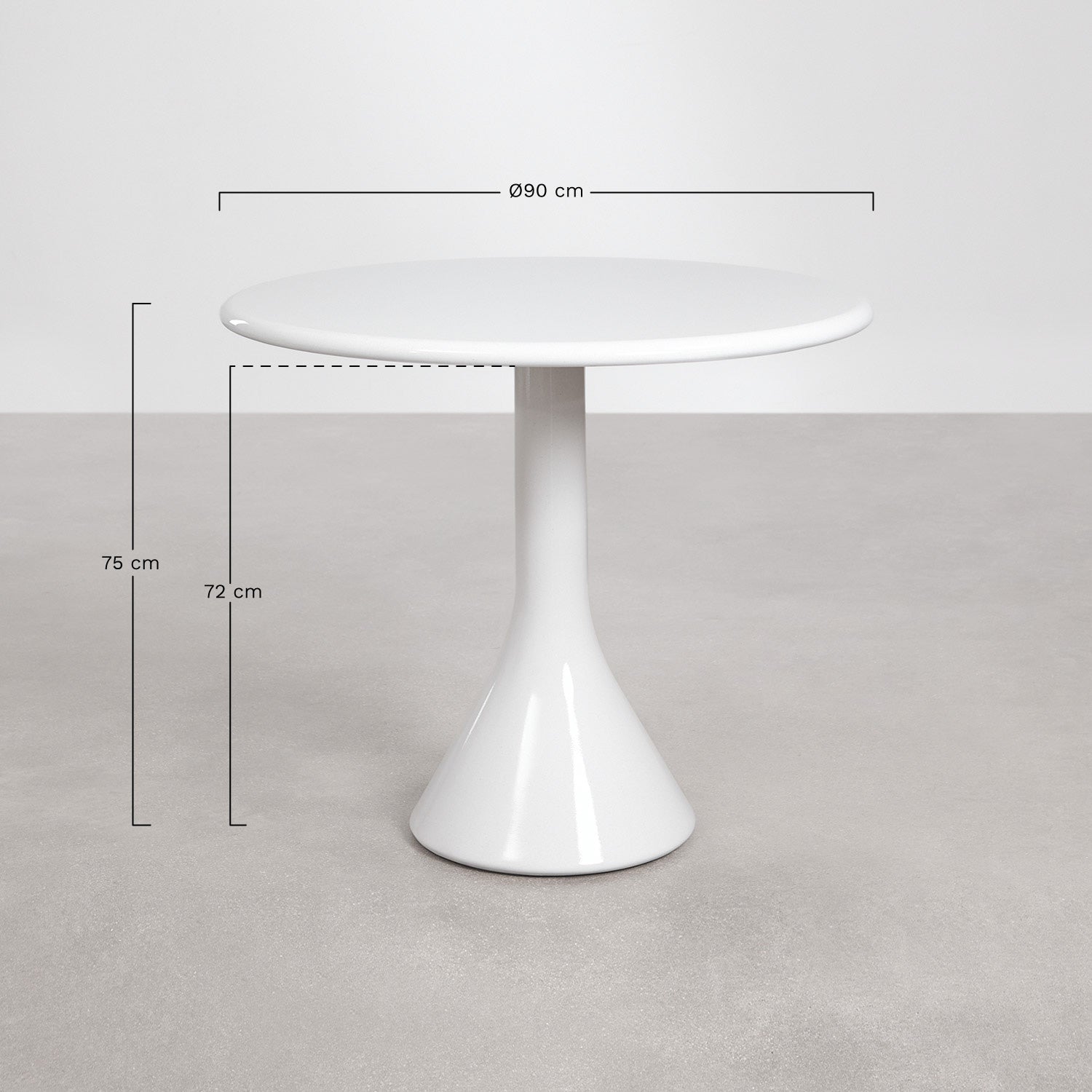 Valgomojo stalas MELODY, apvalus, Ø90 cm, cementas