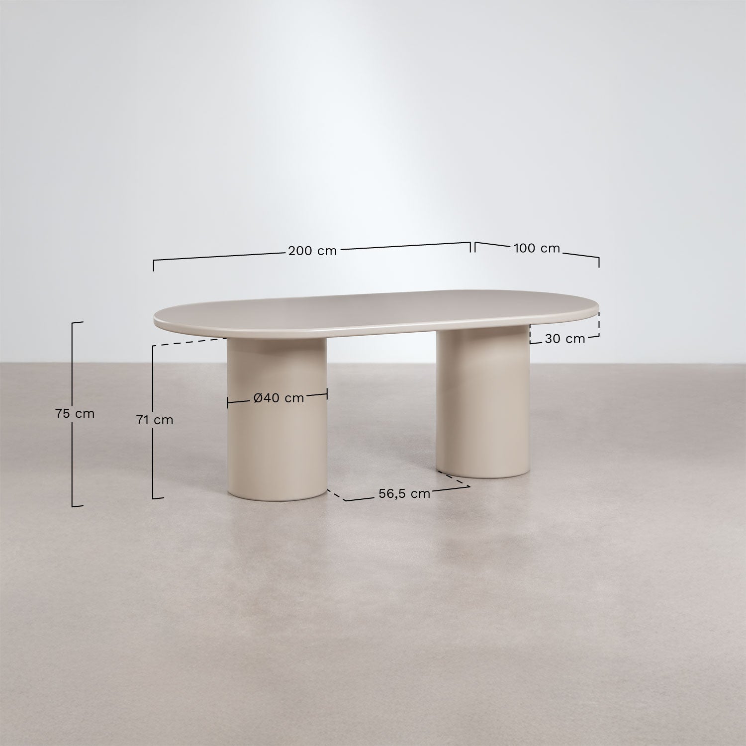 Valgomojo stalas MIROENA 200x100 cm, MDF
