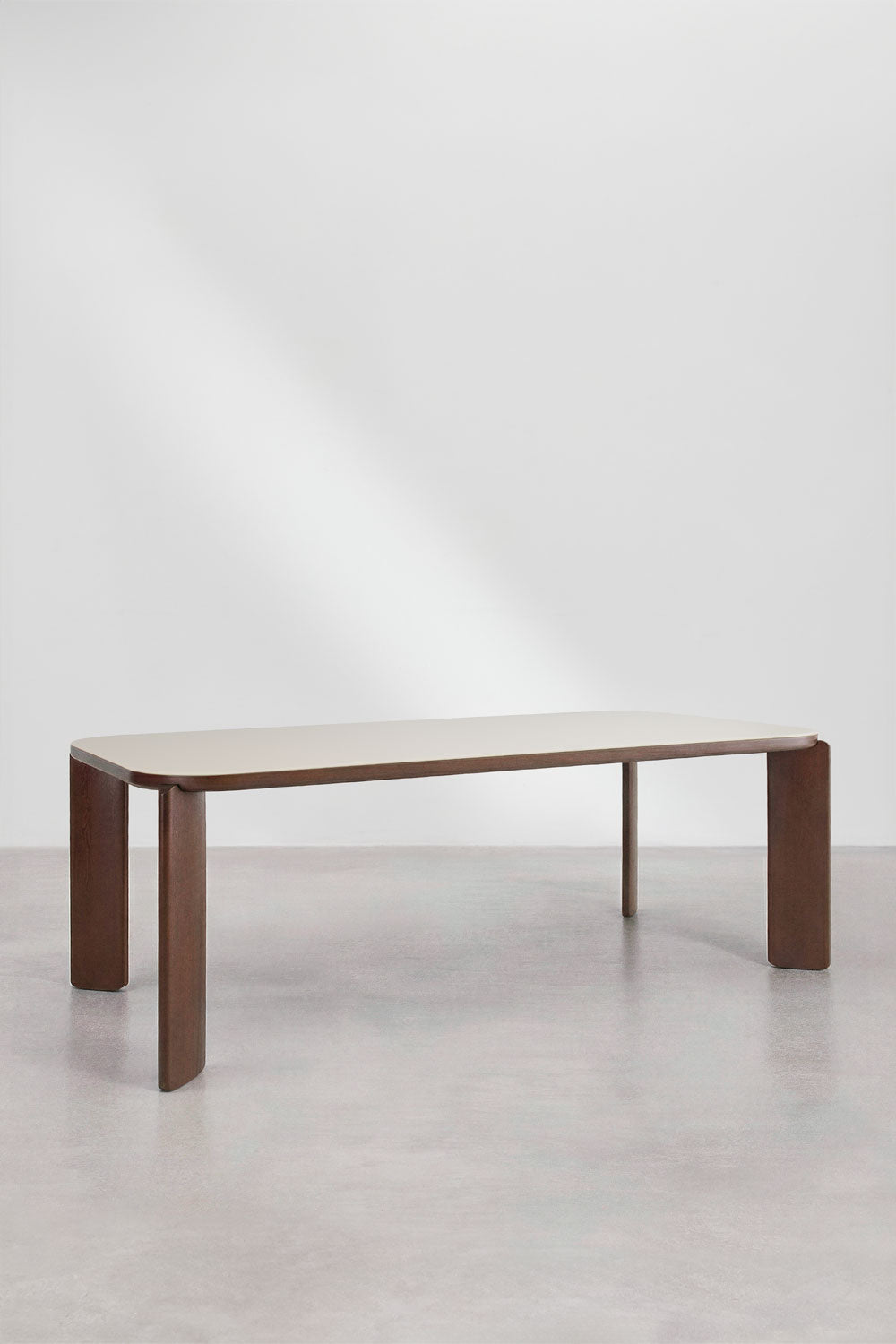 Valgomojo stalas NYLA, stačiakampis, 200x100 cm, stiklas