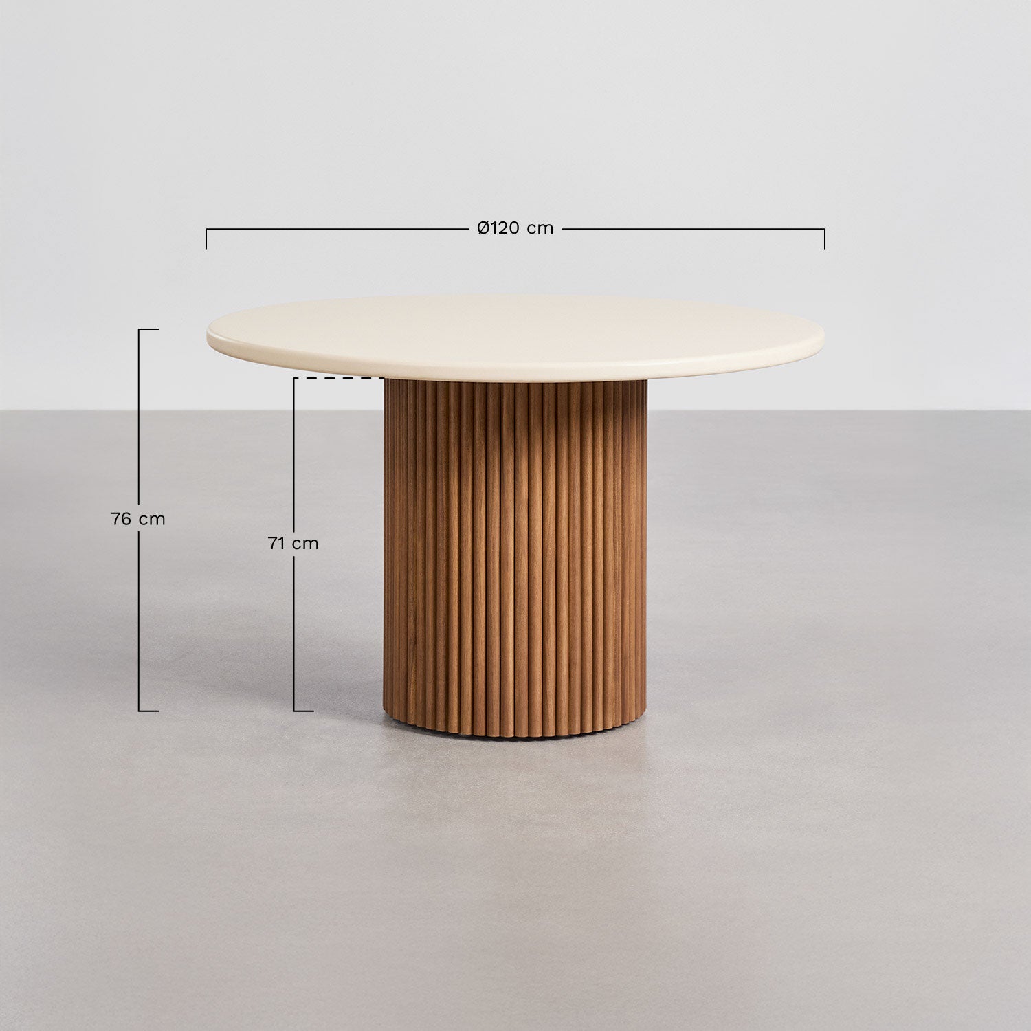 Ēdamistabas galds SYLVIA, apaļš, Ø120 cm, cements (1)