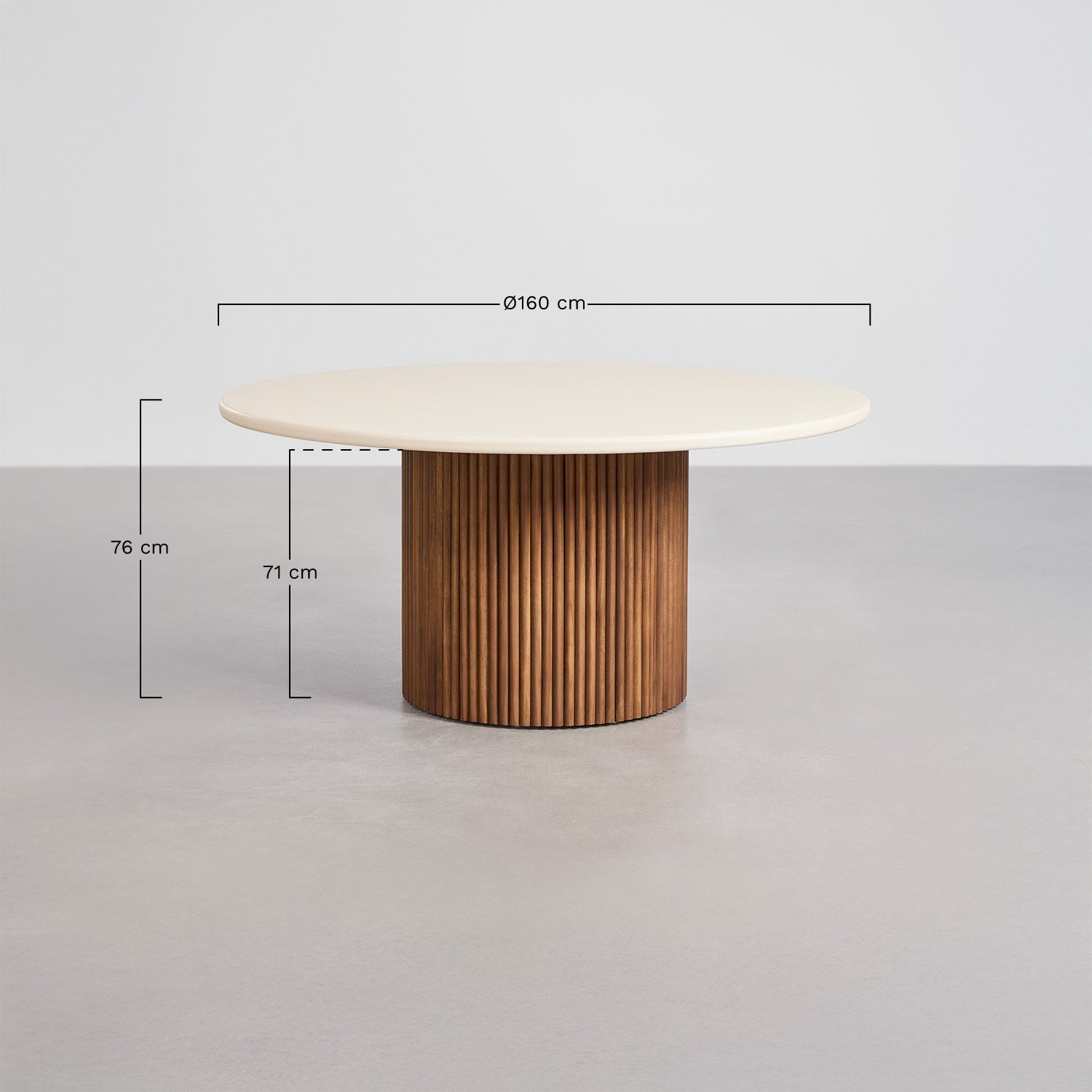 Ēdamgalds SYLVIA, apaļš, Ø120 cm, cements (2)