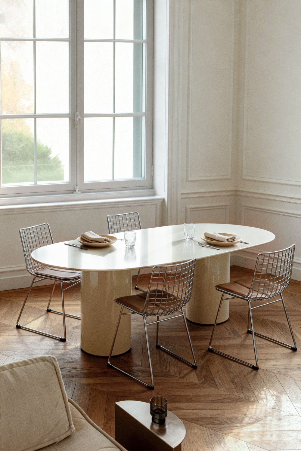 Valgomojo stalas ZIVOARO 220x110 cm, stiklas