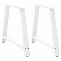 Valgomojo stalo kojelės, 2 vnt., baltos, 100x(72 - 73) cm, plienas, A formos - Namų Idėja