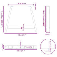 Valgomojo stalo kojelės, 2 vnt., baltos, 100x(72 - 73) cm, plienas, A formos - Namų Idėja