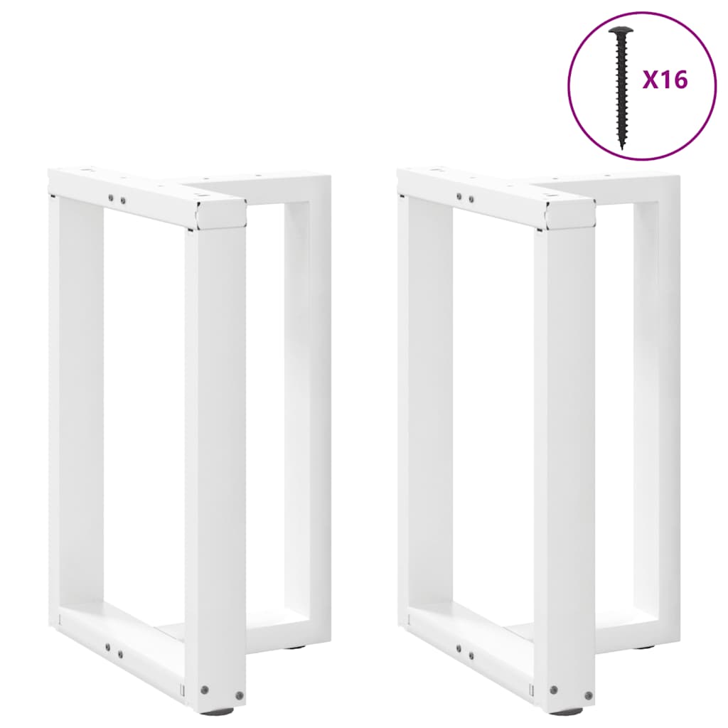 Valgomojo stalo kojelės, 2 vnt., baltos, 50x35x(72 - 73) cm, plienas, T formos - Namų Idėja