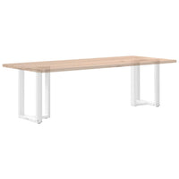 Valgomojo stalo kojelės, 2 vnt., baltos, 50x35x(72 - 73) cm, plienas, T formos - Namų Idėja