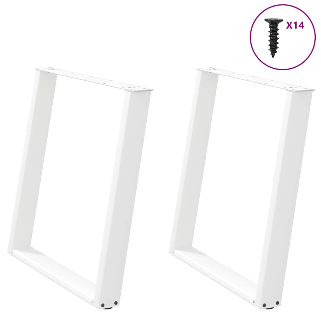 Valgomojo stalo kojelės, 2 vnt., baltos, 70x(72 - 73) cm, plienas, U formos - Namų Idėja