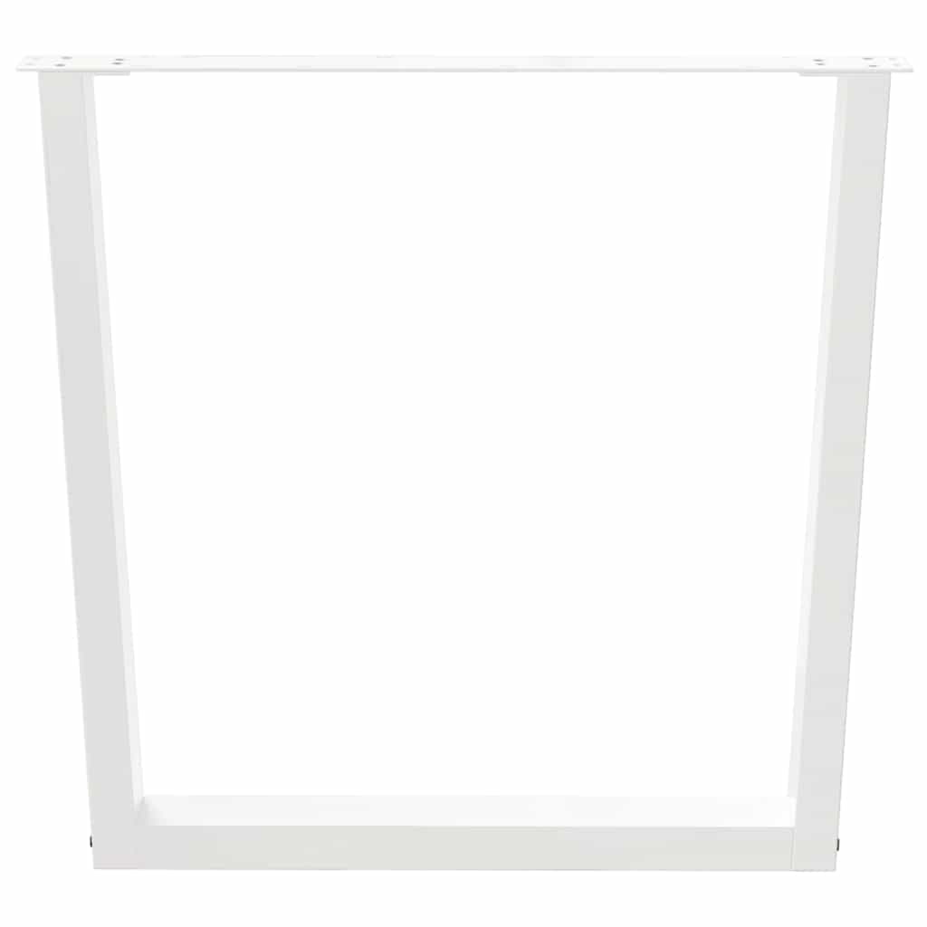 Valgomojo stalo kojelės, 2 vnt., baltos, 80x(72 - 73,3) cm, plienas, V formos - Namų Idėja