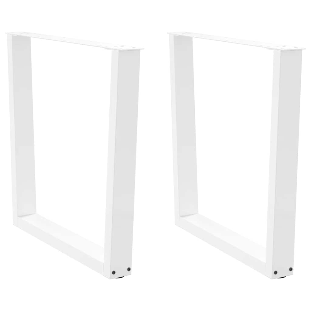 Valgomojo stalo kojelės, 2 vnt., baltos, 80x(72 - 73,3) cm, plienas, V formos - Namų Idėja