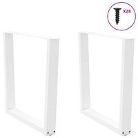 Valgomojo stalo kojelės, 2 vnt., baltos, 80x(72 - 73,3) cm, plienas, V formos - Namų Idėja