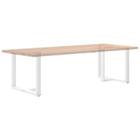 Valgomojo stalo kojelės, 2 vnt., baltos, 90x35x(72 - 73) cm, plienas, T formos - Namų Idėja
