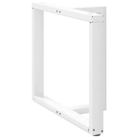 Valgomojo stalo kojelės, 2 vnt., baltos, 90x35x(72 - 73) cm, plienas, T formos - Namų Idėja