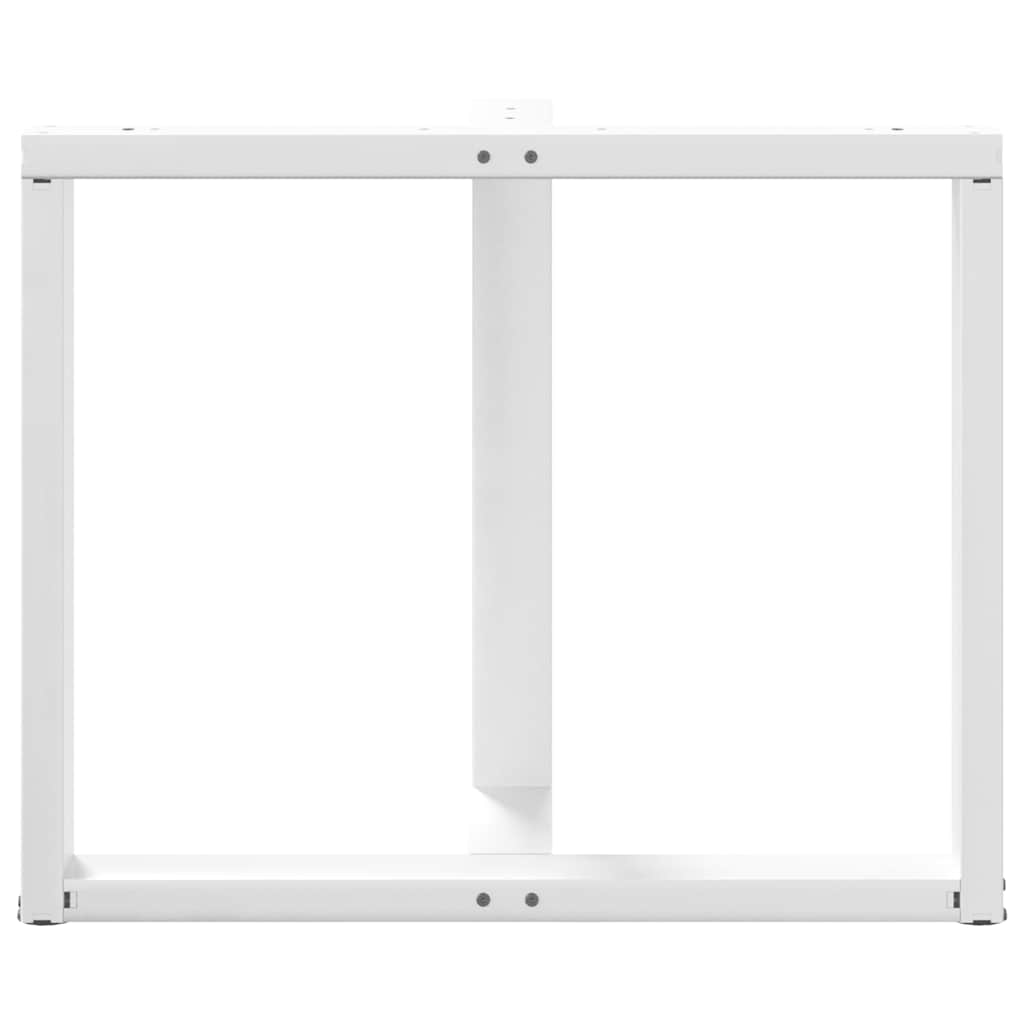 Valgomojo stalo kojelės, 2 vnt., baltos, 90x35x(72 - 73) cm, plienas, T formos - Namų Idėja