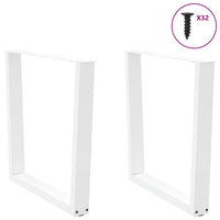 Valgomojo stalo kojelės, 2 vnt., baltos, 90x(72 - 73,3) cm, plienas, V formos - Namų Idėja