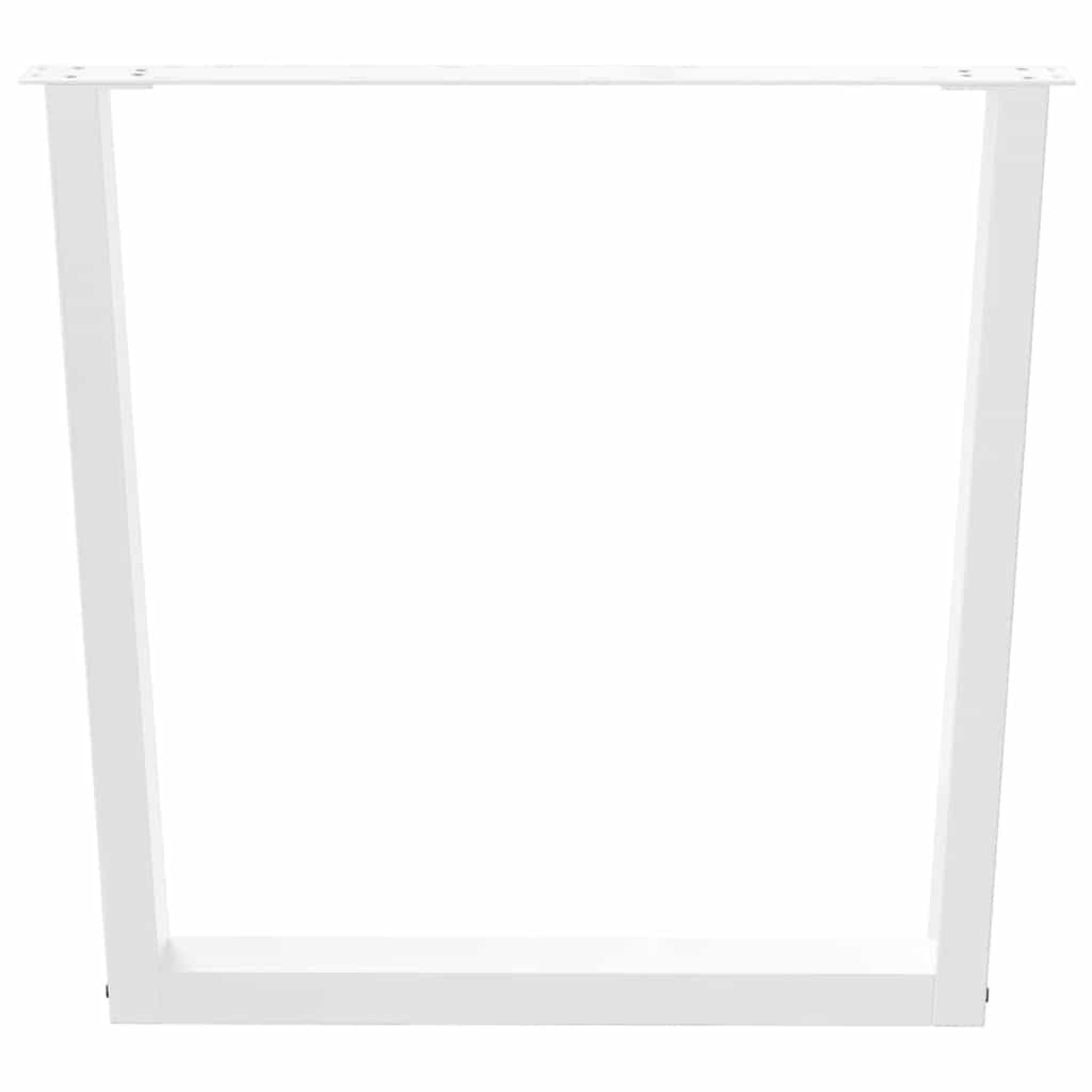 Valgomojo stalo kojelės, 2 vnt., baltos, 90x(72 - 73,3) cm, plienas, V formos - Namų Idėja