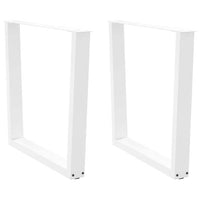 Valgomojo stalo kojelės, 2 vnt., baltos, 90x(72 - 73,3) cm, plienas, V formos - Namų Idėja