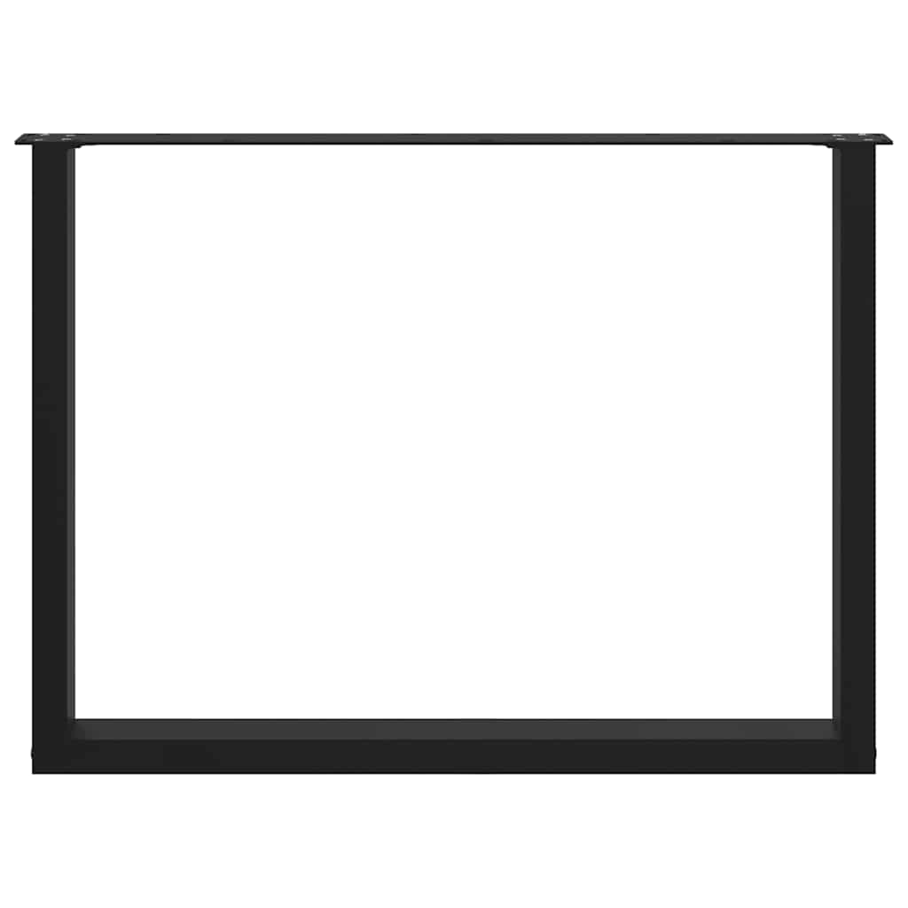 Valgomojo stalo kojelės, 2 vnt., juodos, 100x(72 - 73) cm, plienas, U formos - Namų Idėja