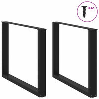 Valgomojo stalo kojelės, 2 vnt., juodos, 100x(72 - 73) cm, plienas, U formos - Namų Idėja
