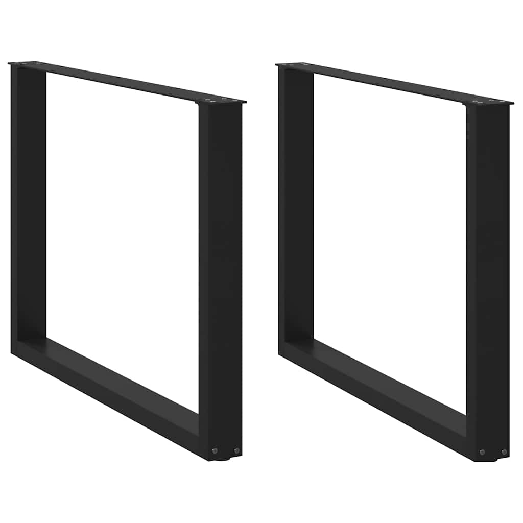 Valgomojo stalo kojelės, 2 vnt., juodos, 100x(72 - 73) cm, plienas, U formos - Namų Idėja