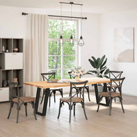 Valgomojo stalo kojelės, 2 vnt., juodos, 60x(72 - 73) cm, plienas, U formos - Namų Idėja