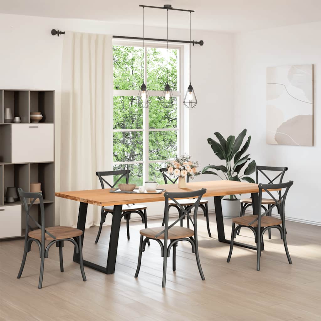 Valgomojo stalo kojelės, 2 vnt., juodos, 70x(72 - 73) cm, plienas, U formos - Namų Idėja