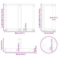 Valgomojo stalo kojelės, 2 vnt., juodos, 80x35x(72 - 73) cm, plienas - Namų Idėja