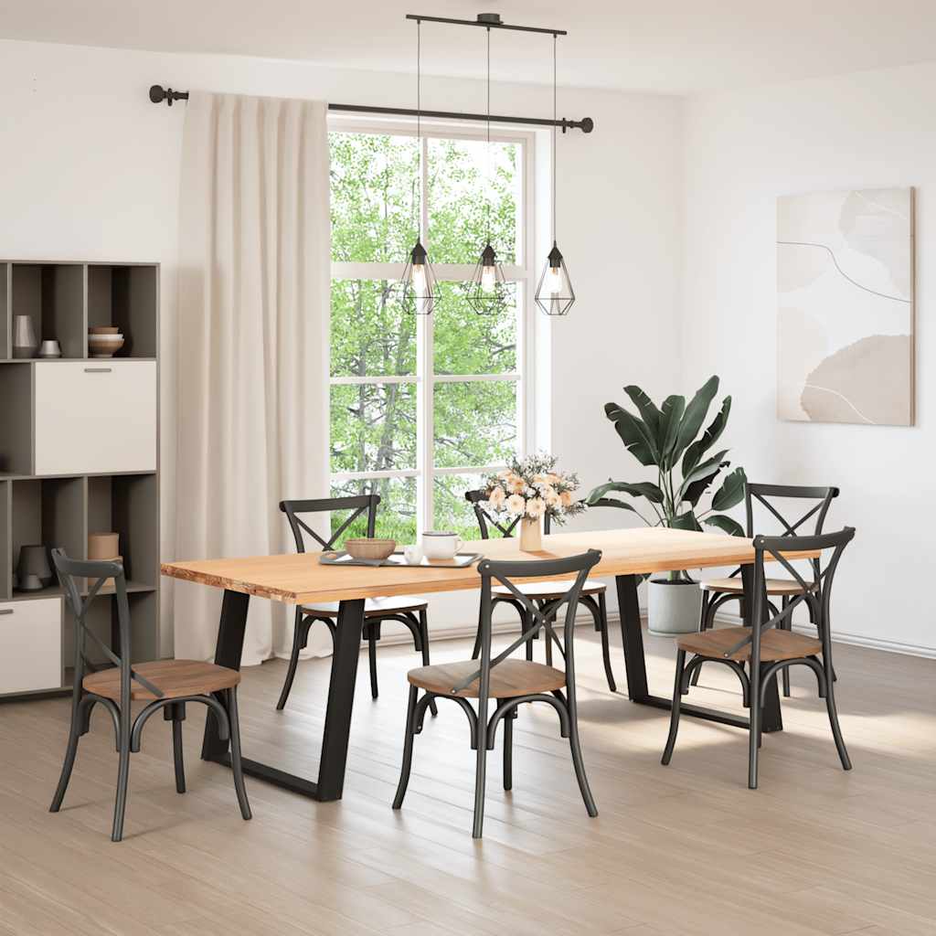 Valgomojo stalo kojelės, 2 vnt., juodos, 90x(72 - 73) cm, plienas, U formos - Namų Idėja