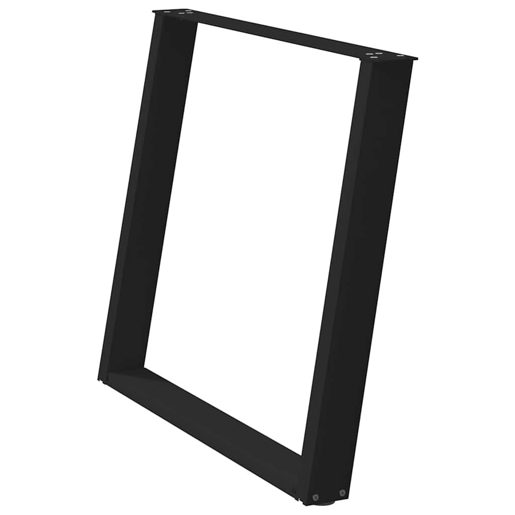 Valgomojo stalo kojelės, 2 vnt., juodos, 90x(72 - 73) cm, plienas, U formos - Namų Idėja