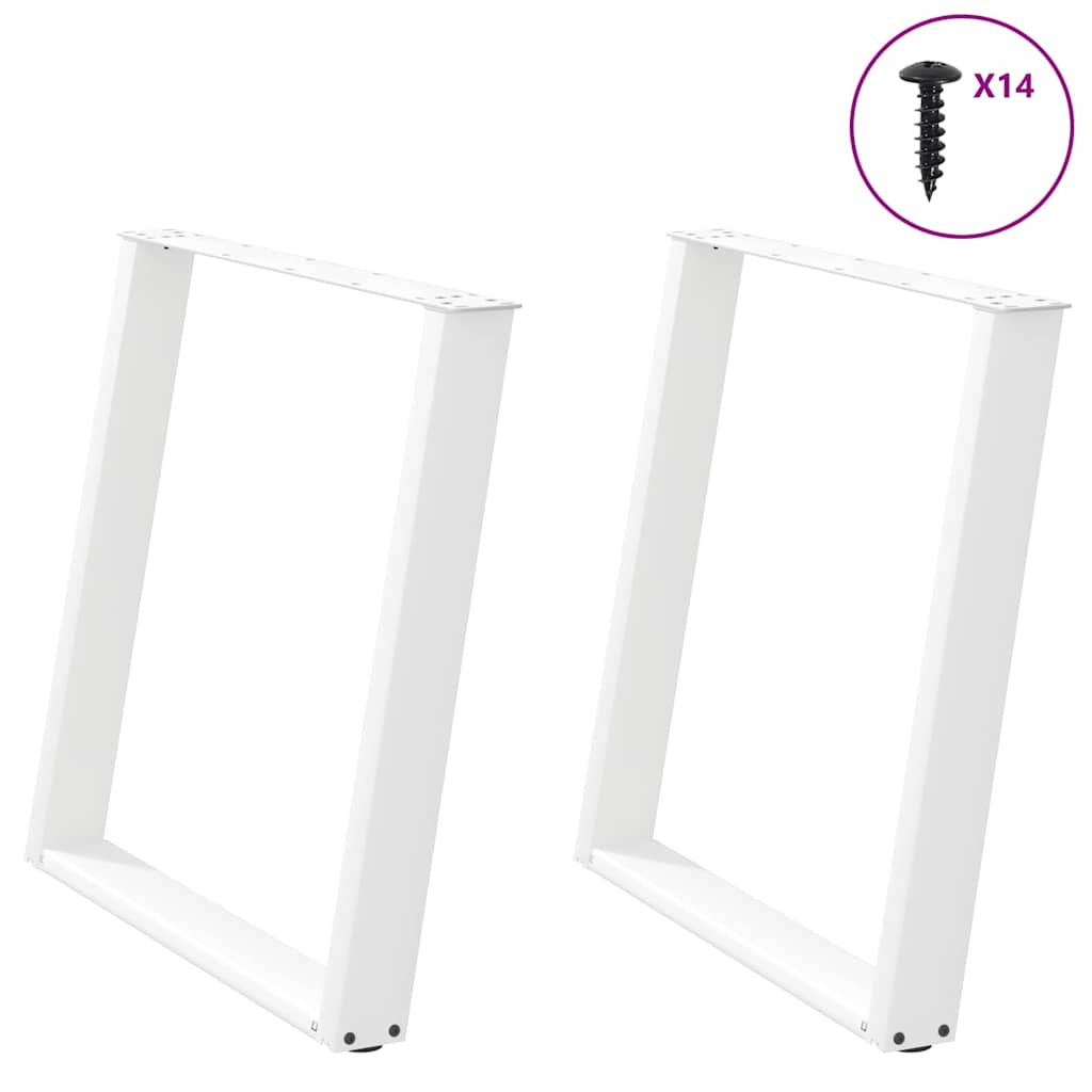 Valgomojo stalo kojelės, 2 vnt., U formos, baltos, 80x(72 - 73) cm, plienas - Namų Idėja