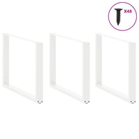 Valgomojo stalo kojelės, 3 vnt., baltos, 100x(72 - 73) cm, plienas, U formos - Namų Idėja