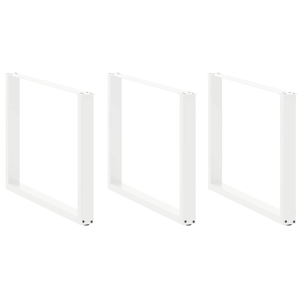 Valgomojo stalo kojelės, 3 vnt., baltos, 100x(72 - 73) cm, plienas, U formos - Namų Idėja
