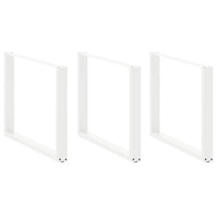 Valgomojo stalo kojelės, 3 vnt., baltos, 100x(72 - 73) cm, plienas, U formos - Namų Idėja