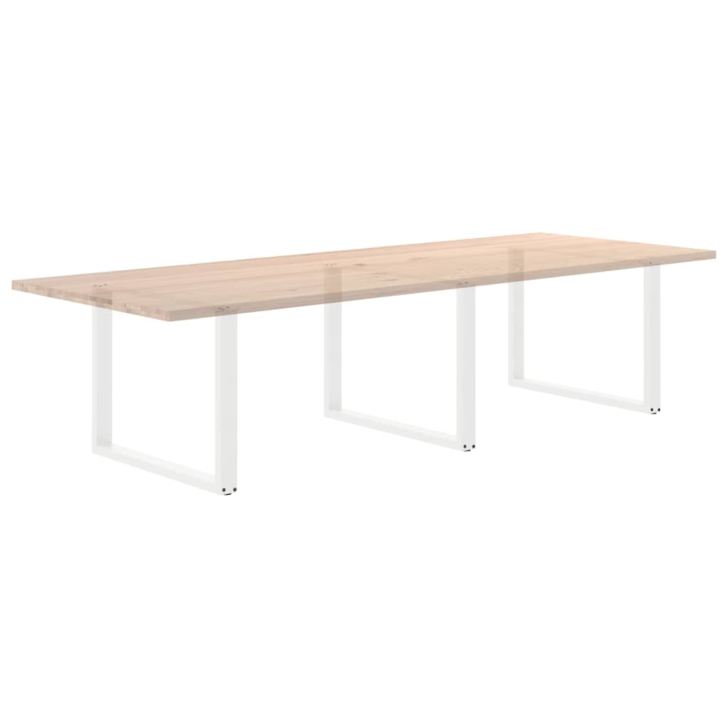 Valgomojo stalo kojelės, 3 vnt., baltos, 100x(72 - 73) cm, plienas, U formos - Namų Idėja