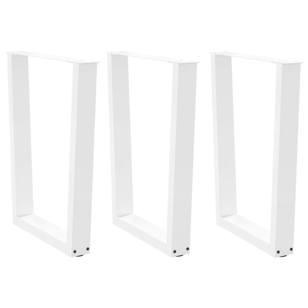 Valgomojo stalo kojelės, 3 vnt., baltos, 70x(72 - 73,3) cm, plienas, V formos - Namų Idėja