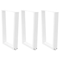 Valgomojo stalo kojelės, 3 vnt., baltos, 70x(72 - 73,3) cm, plienas, V formos - Namų Idėja
